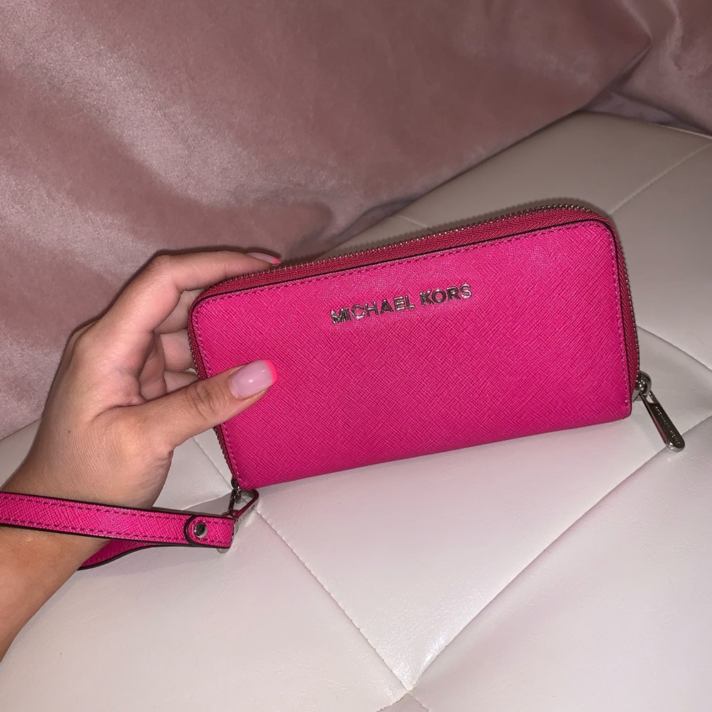 Pink Michael Kors Wristlet/Wallet